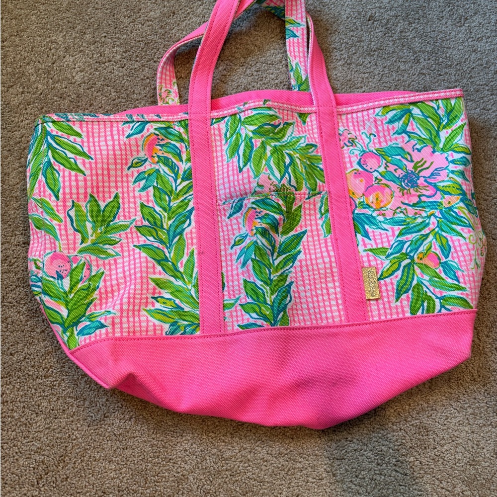 Lilly Pulitzer Tropical Pink and Green Tote Bag